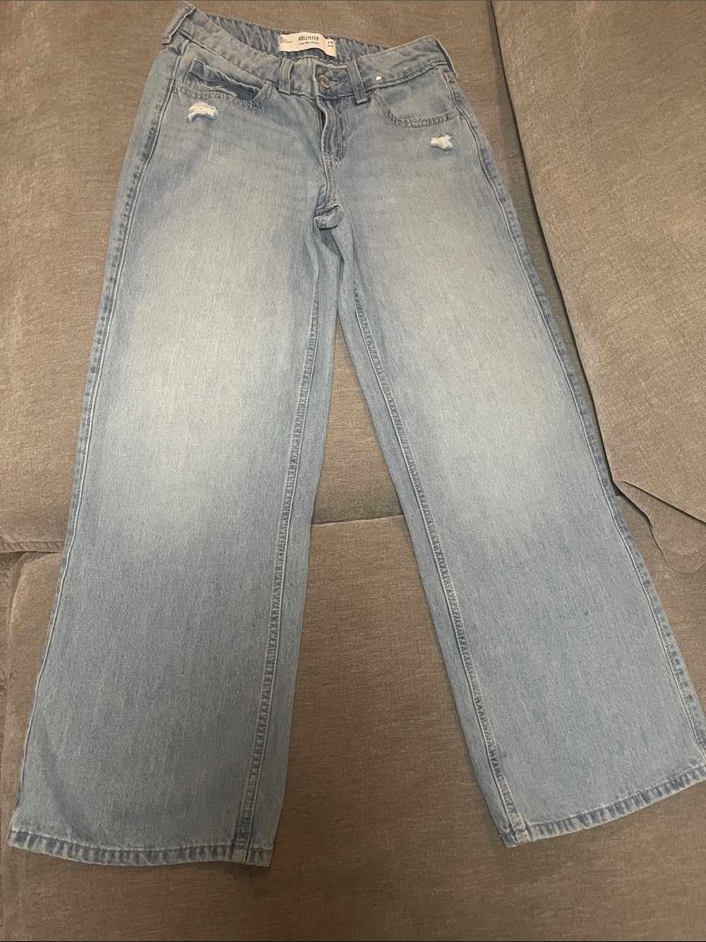 Hollister Light Blue Low-Rise Baggy Jeans